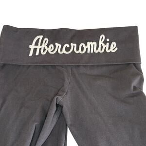 VTG Abercrombie & Fitch Y2K Fold Over Wide Leg Yoga Pants Women's S Gray | EUC